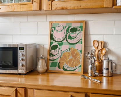 Croissant and Coffee Print