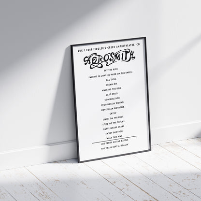 Aerosmith Setlist - August 1st 2009 Fiddlers Green Amphitheatre