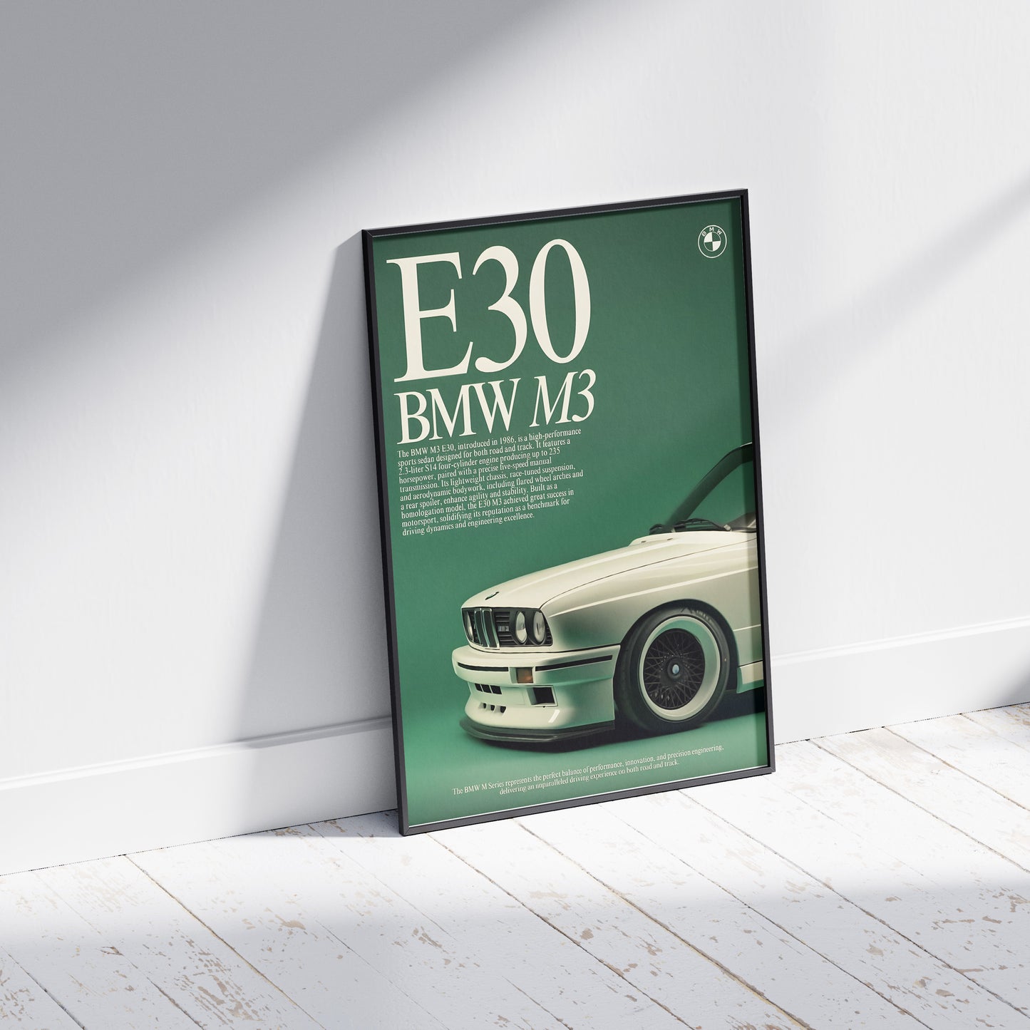 BMW E30 M3 Vintage Poster
