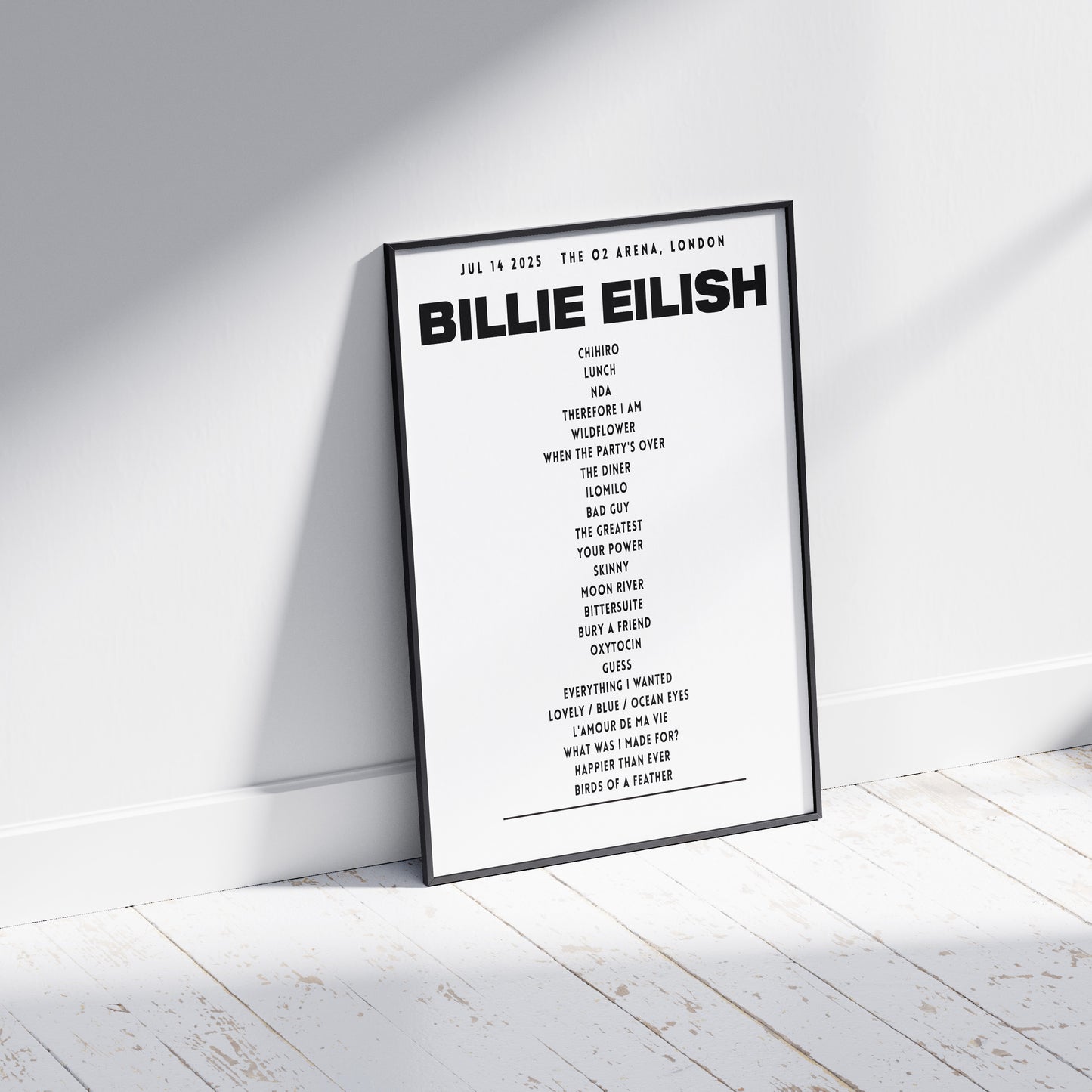 Billie Eilish Setlist - July 14th 2025, The O2 Arena, London