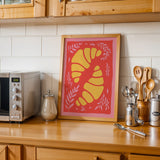 Croissant Pink Print