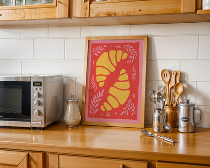 Croissant Pink Print