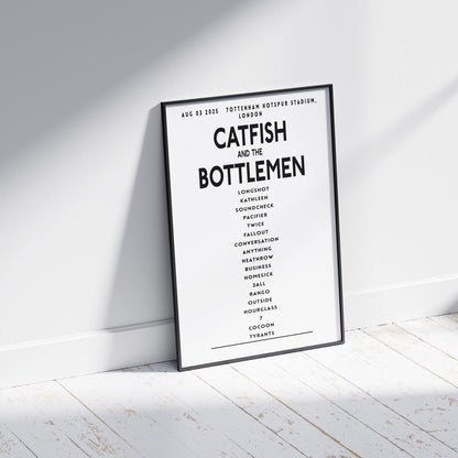 Catfish and the Bottlemen Setlist,  August 3rd 2025, Tottenham Hotspur Stadium, London