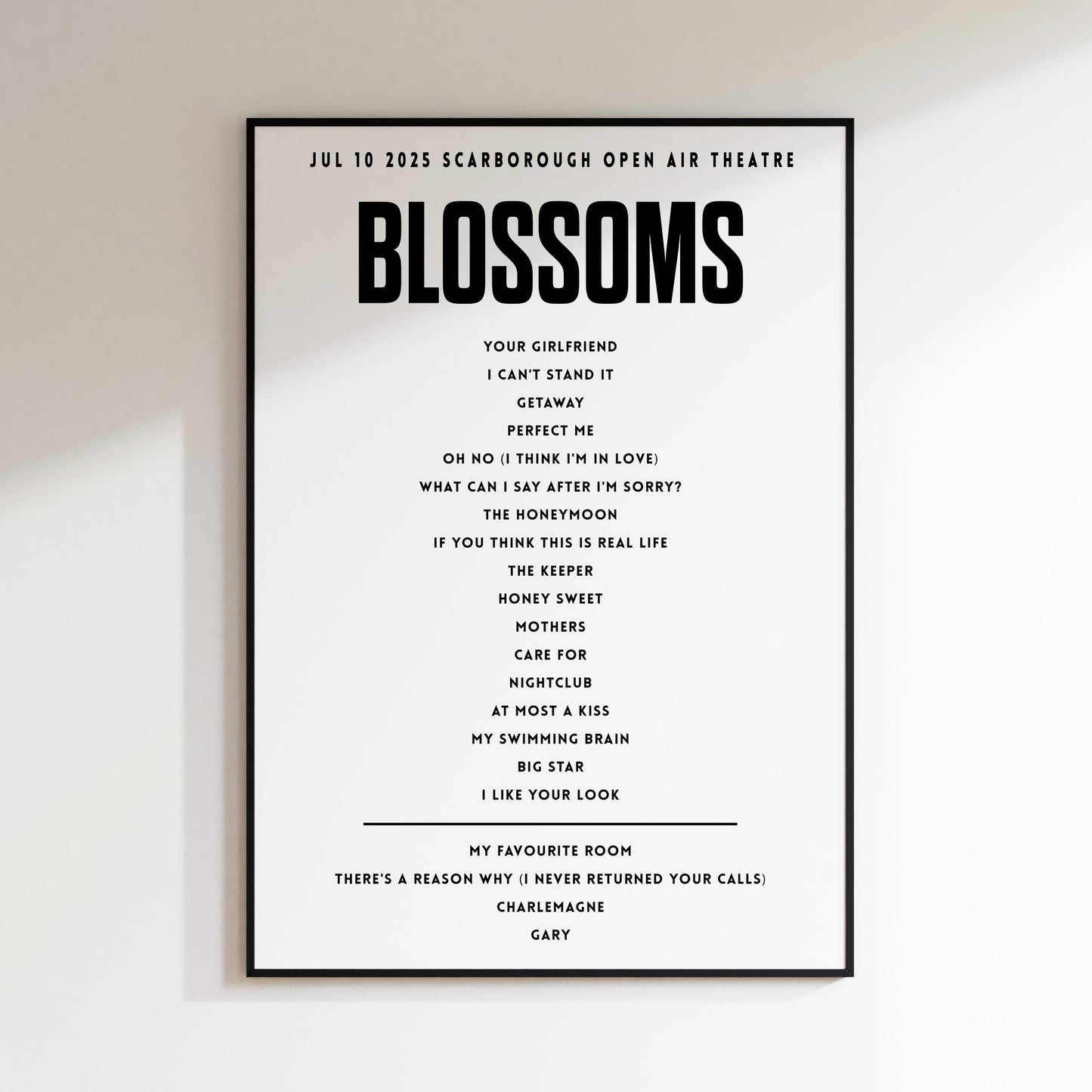 Blossoms July 10 2025  Scarborough Open Air Theatre, Scarborough