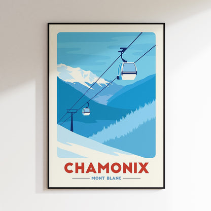 Chamonix - Mont Blanc Ski Lift Poster