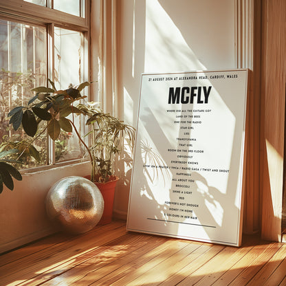 McFly setlist - 21st August 2024 at Alexandra Head, Cardiff, Wales