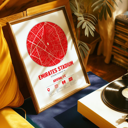 Emirates Stadium - Arsenal - Football Stadium Custom Map Print
