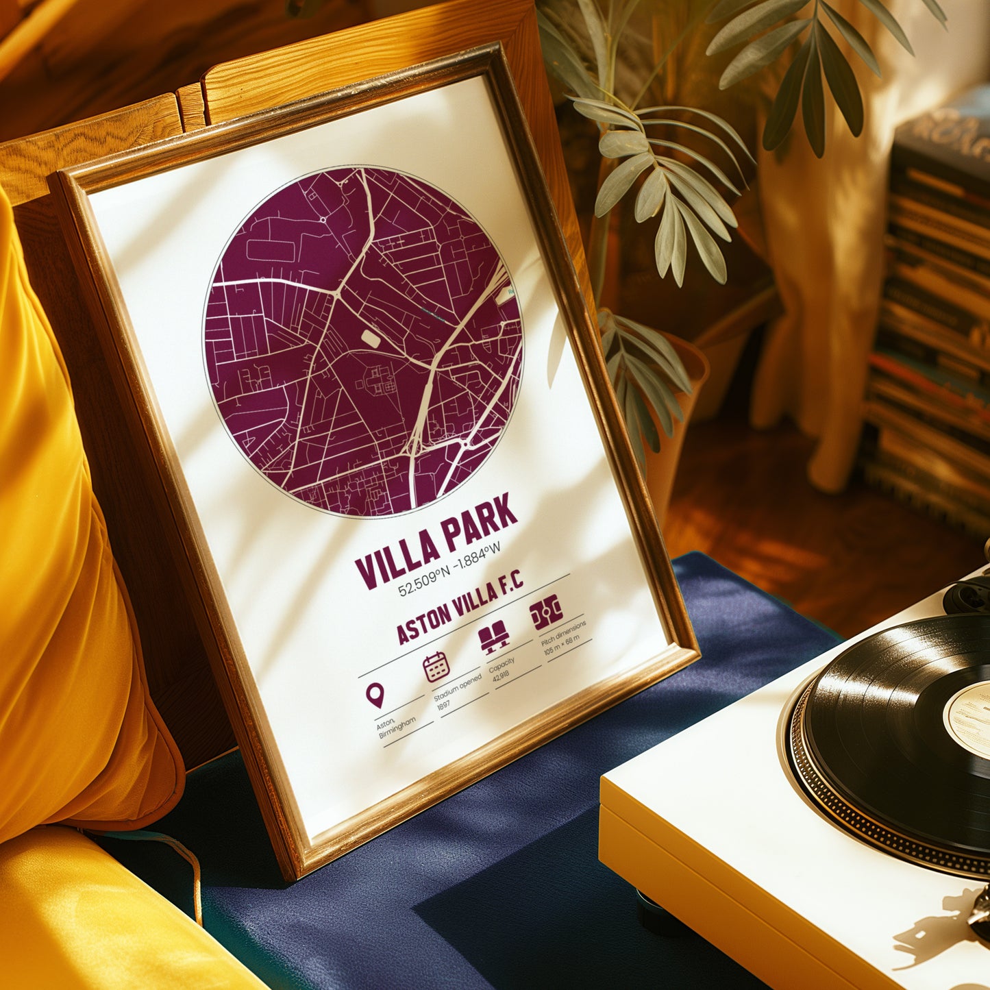 Villa Park - Aston Villa - Football Stadium Custom Map Print