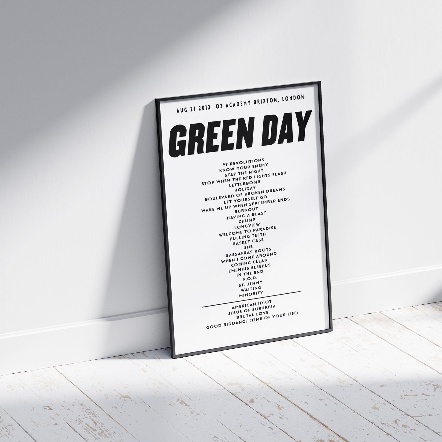 Green Day Setlist - August 21 2013, O2 Academy Brixton, London