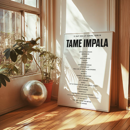 Tame Impala setlist - 13th May 2026 at 3Arena, Dublin