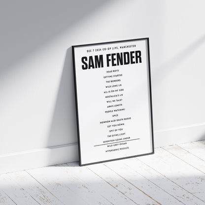 Sam Fender Setlist - December 7th 2024 Co-Op Live, Manchester