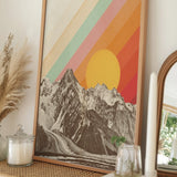 Retro Mountain Sunset