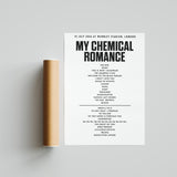 MY CHEMICAL ROMANCE setlist - 10 July 2026 at Wembley Stadium, London