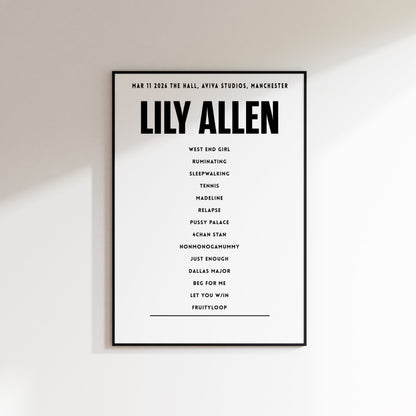 Lily Allen – 11. März 2026 in The Hall, Aviva Studios, Manchester