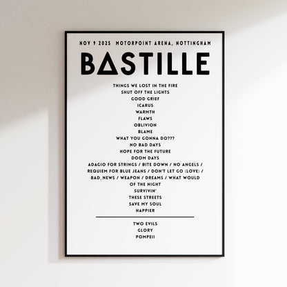 Bastille Setlist - November 9th 2025 Motorpoint Arena, Nottingham