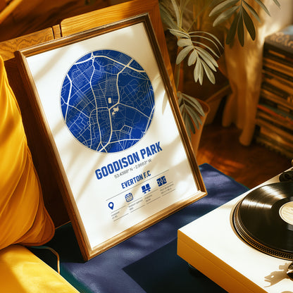 Goodison Park, Everton  - Football Stadium Custom Map Print