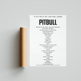 PITBULL setlist - 10 July 2026 at BST, Hyde Park, London
