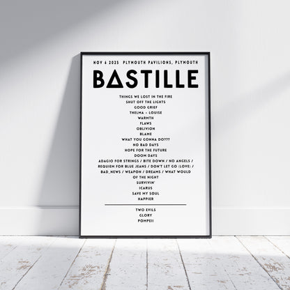 Bastille Setlist - November 6th 2025 Plymouth Pavilions, Plymouth