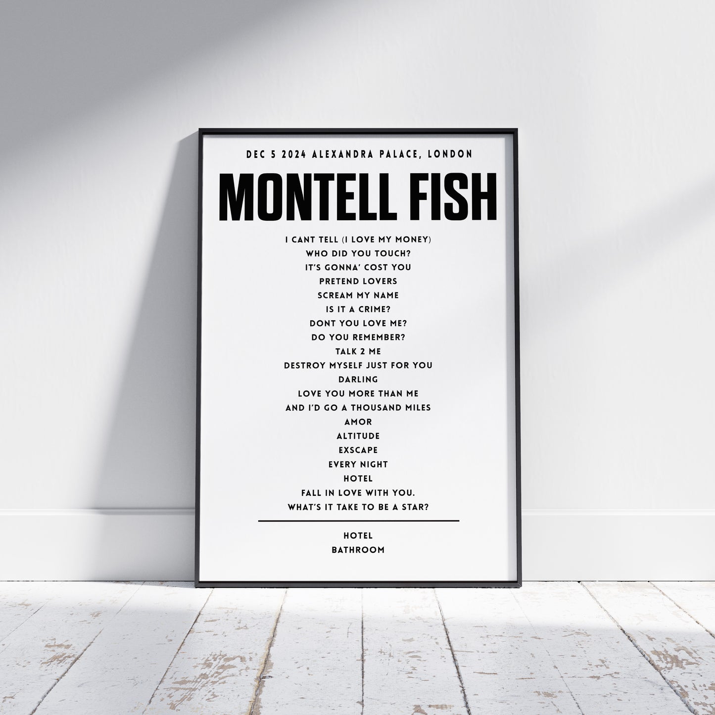 Montell Fish Setlist - December 5th 2024, Alexandra Palace, London