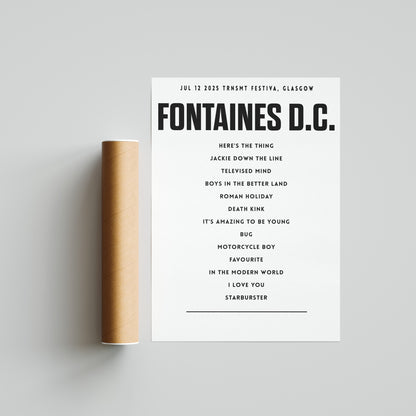 Fontaines D.C. , July 12th 2025,  TRNSMT Festival, Glasgow Green