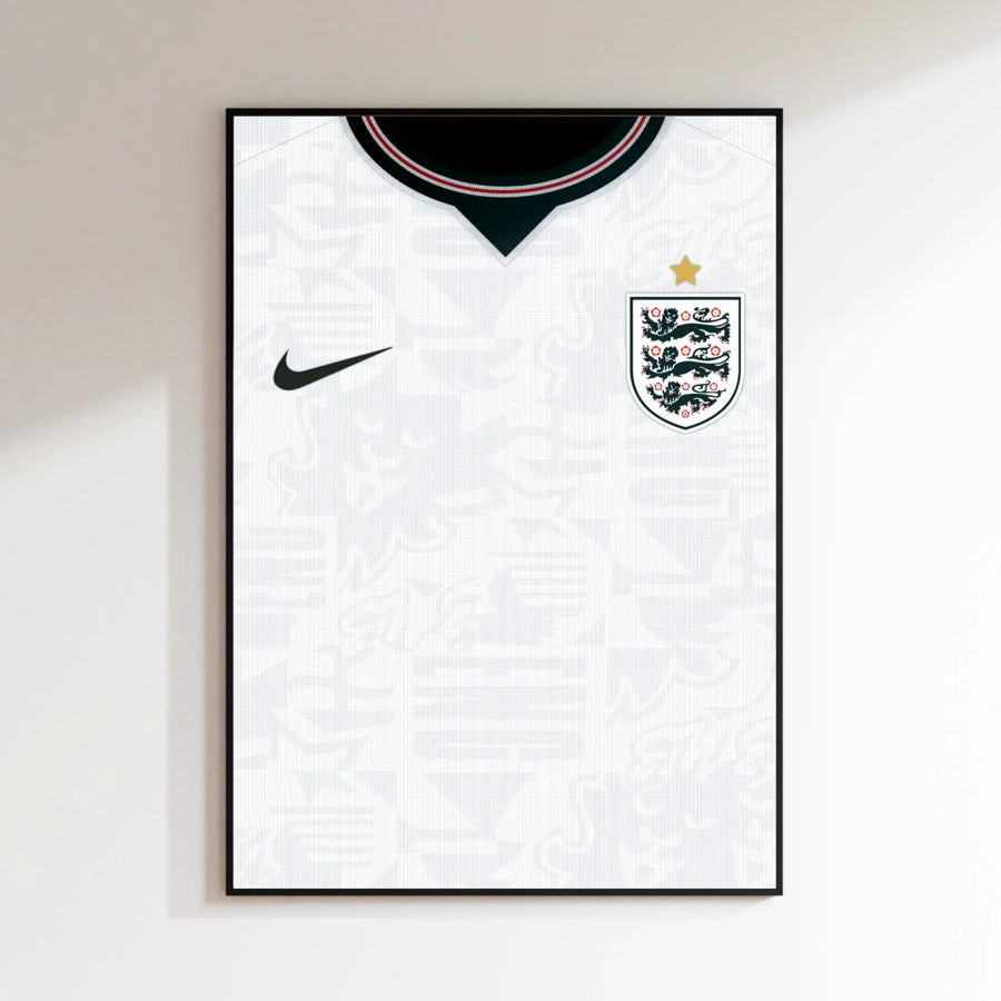 Personalised England Shirt Print – Custom Football Poster