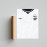 Personalised England Shirt Print – Custom Football Poster
