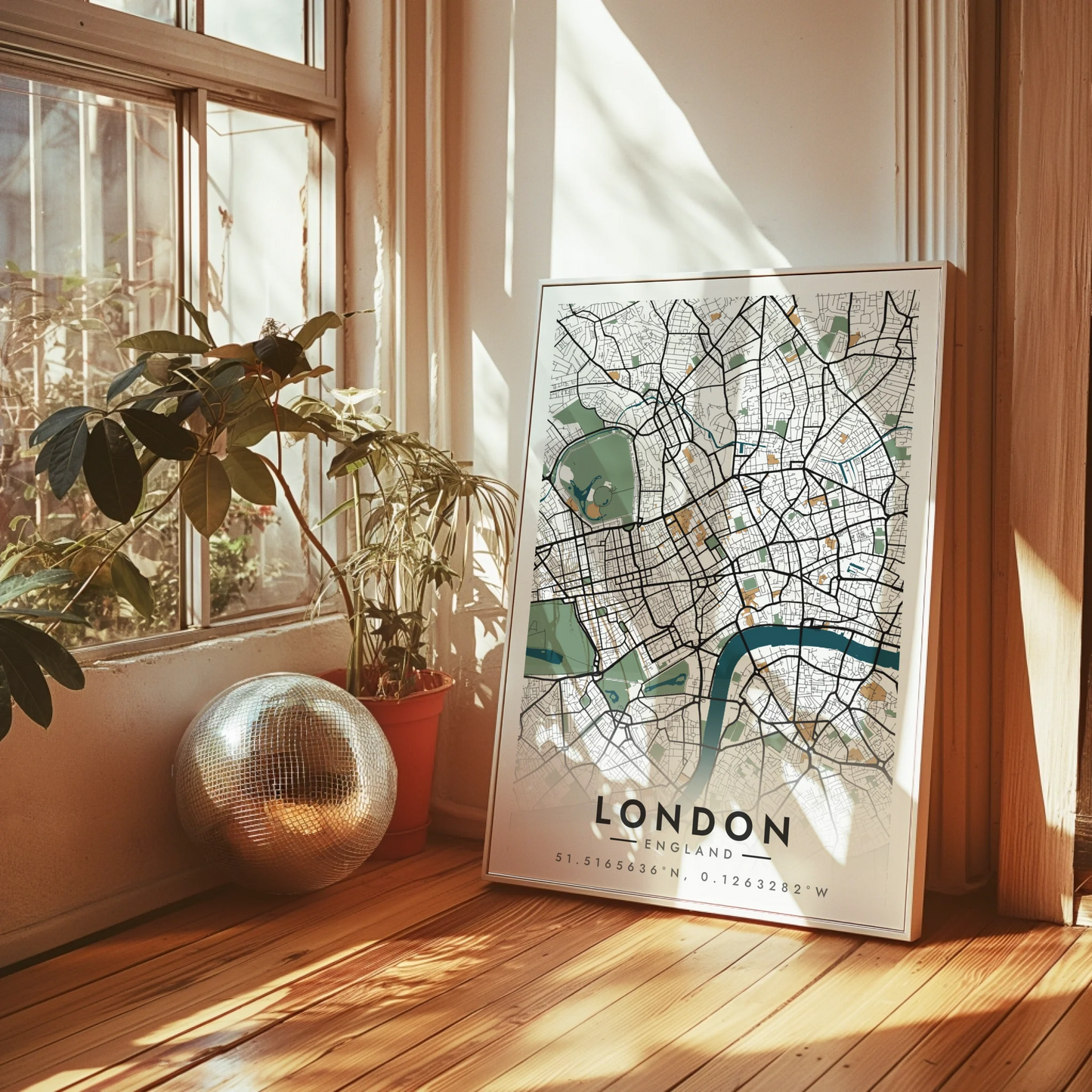 Personalised City Map Print – Custom Location & Coordinates Poster