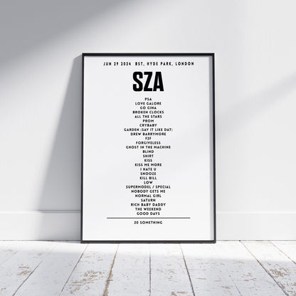 SZA Setlist - June 29th 2024, BST, Hyde Park, London