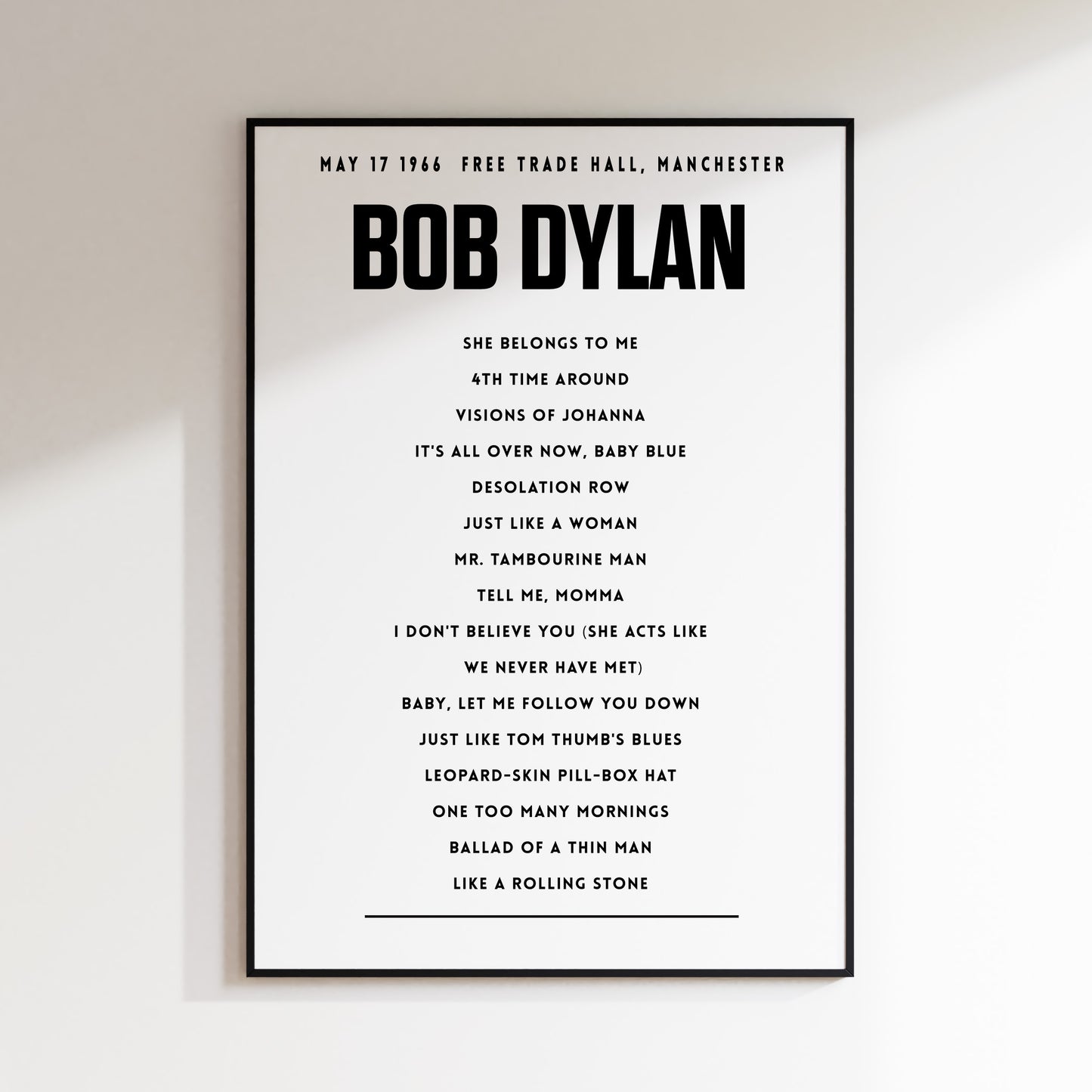 Bob Dylan May 17th 1966 Free Trade Hall, Manchester