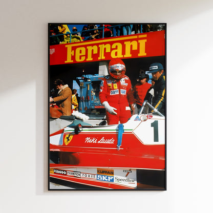Ferrari Niki Lauda Formula 1 Poster