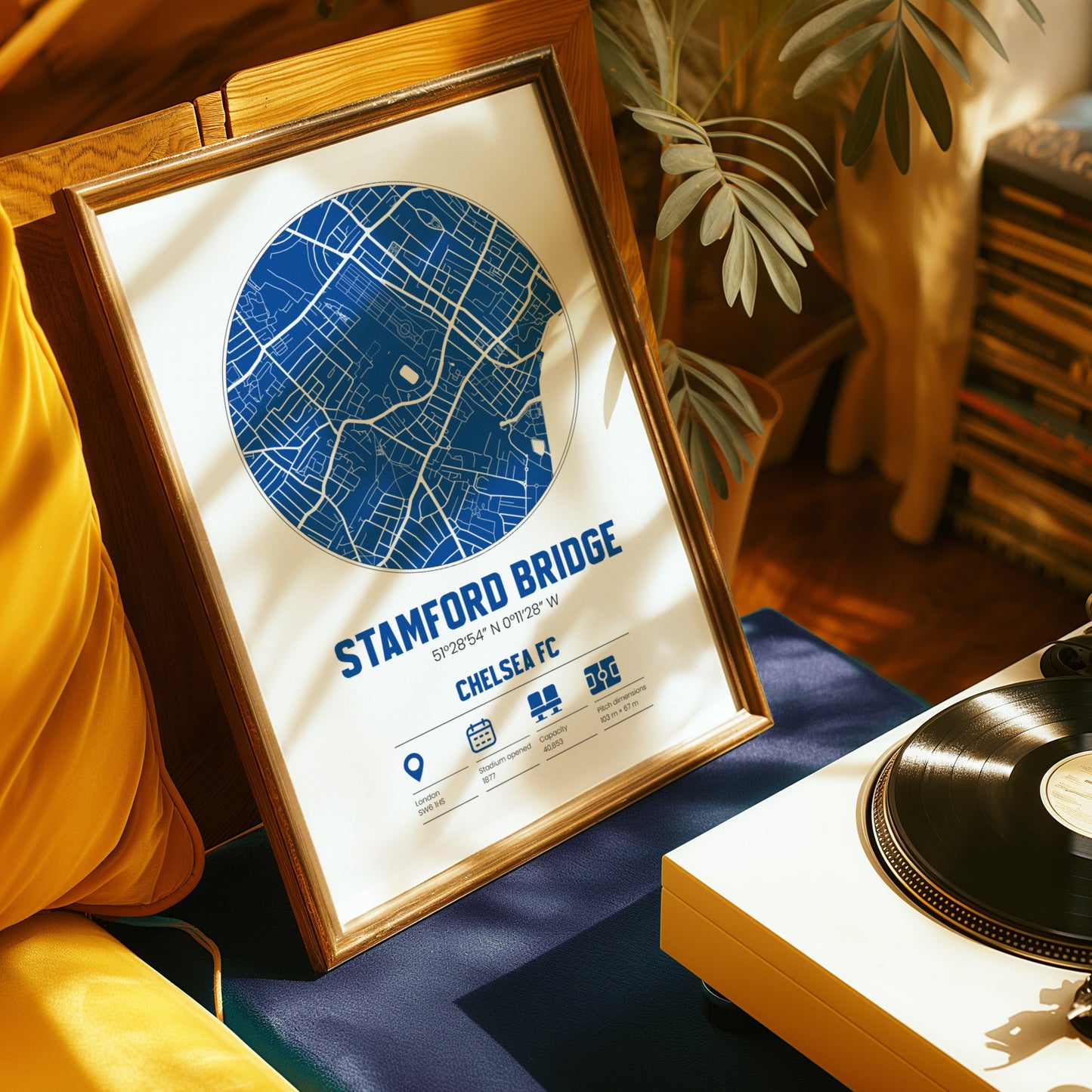 Stamford Bridge, Chelsea FC - Football Stadium Custom Map Print