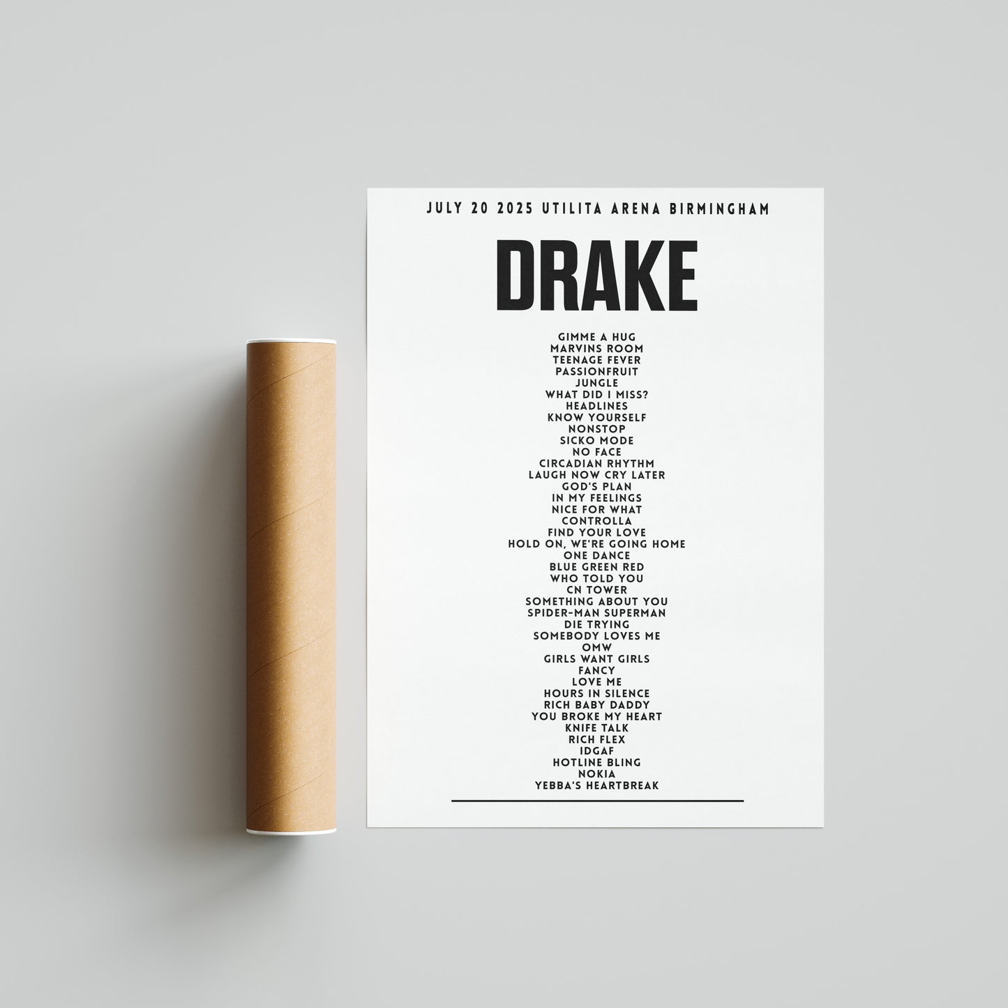 Drake Setlist - July 20th 2025 at Utilita Arena Birmingham, England