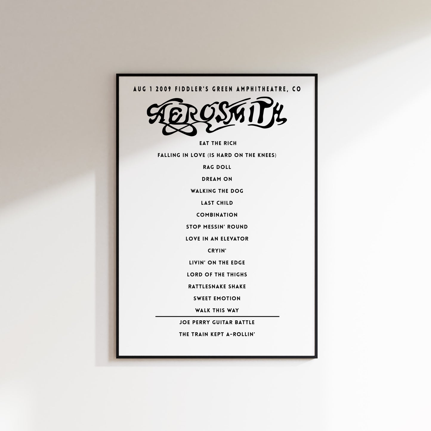 Aerosmith Setlist - August 1st 2009 Fiddlers Green Amphitheatre