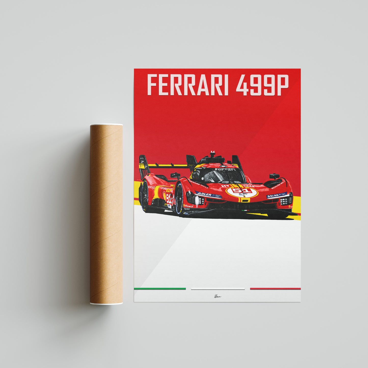 Ferrari 499P Racing Poster