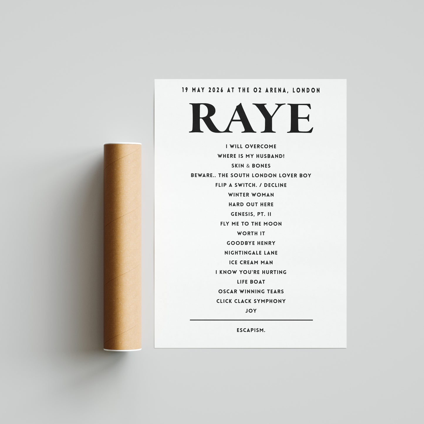 RAYE Setlist - 19th May 2026 at The O2 Arena, London, England