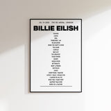 Setlist von Billie Eilish – 14. Juli 2025, The O2 Arena, London