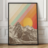 Retro Mountain Sunset