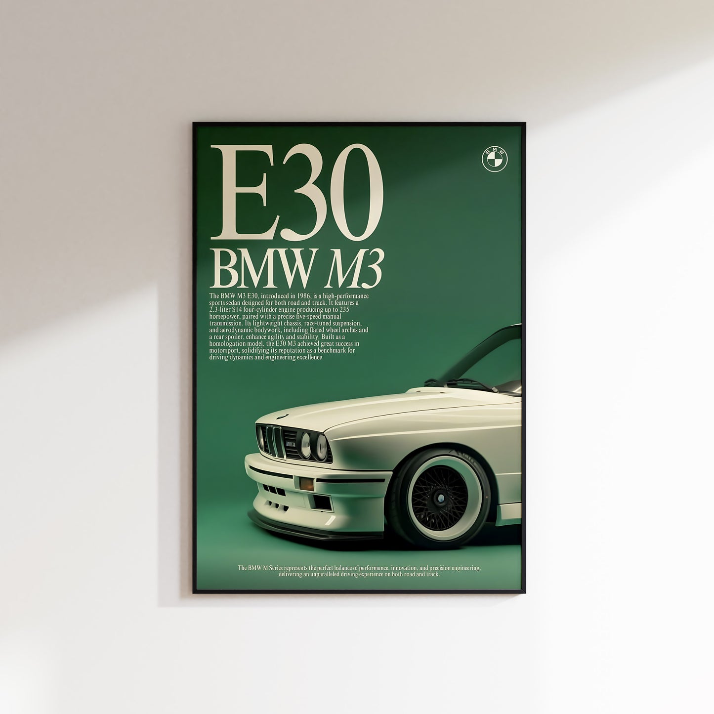 BMW E30 M3 Vintage Poster