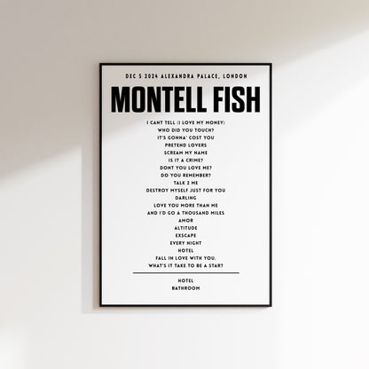 Montell Fish Setlist - December 5th 2024, Alexandra Palace, London