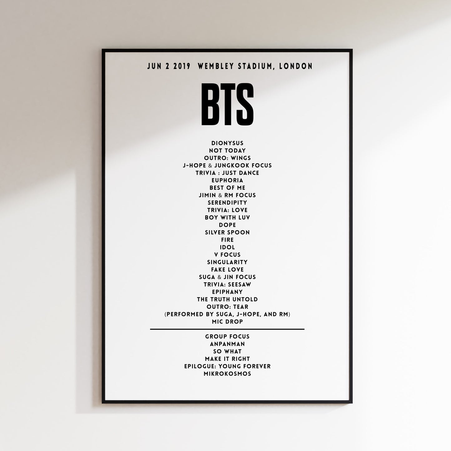 BTS June 2nd 2019 Wembley Stadium, London