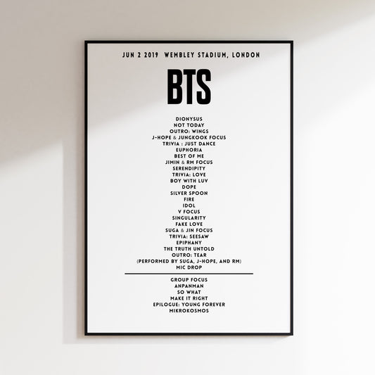 BTS June 2nd 2019 Wembley Stadium, London