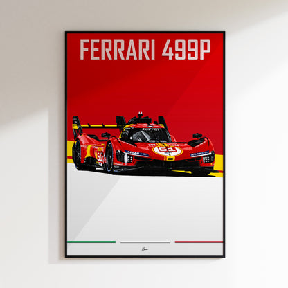 Ferrari 499P Racing Poster