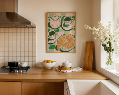 Croissant and Coffee Print