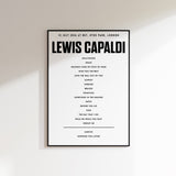 LEWIS CAPALDI setlist - 12 July 2026 at BST, Hyde Park, London
