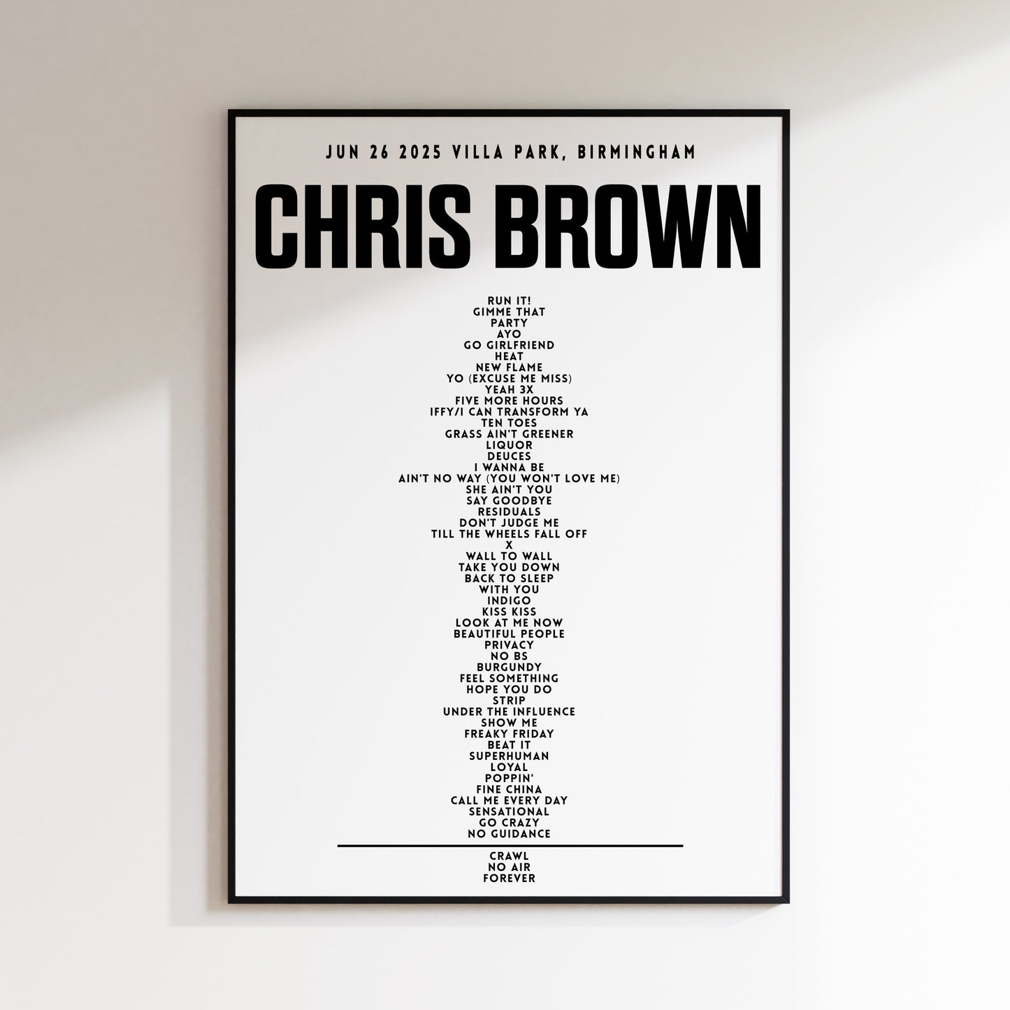 Chris Brown June 26th 2025, Villa Park, Birmingham, England