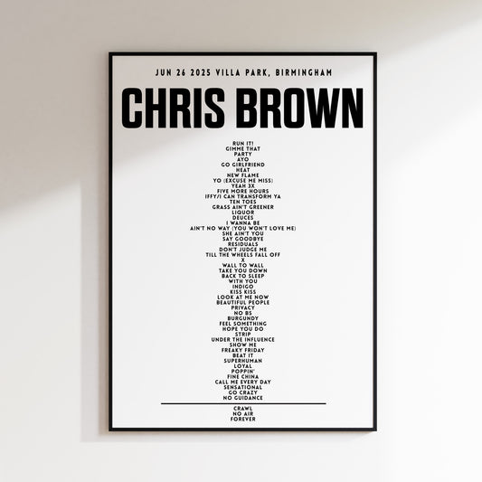 Chris Brown June 26th 2025, Villa Park, Birmingham, England