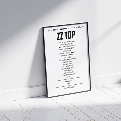 ZZ Top - July 26th 2017,  O2 Academy Glasgow, Glasgow, Scotland