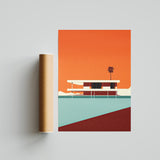Bauhaus -Style Orange House Poster