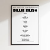 Billie Eilish setlist – 16th July 2025 at The O2 Arena, London, England