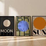 Breath, Moon and Sun Set of 3